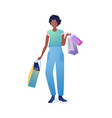 young woman holding shopping bags vector image