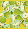 seamless pattern with juicy ripe pears arranged vector image vector image