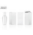 dropper bottle mock up realistic cosmetic and box vector image