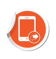 phone errows icon orange sticker vector image