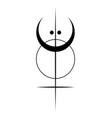 sacred geometry black tattoo logo moon cross sun vector image