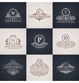 luxury logo set calligraphic pattern elegant vector image