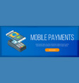 mobile payment banner vector image