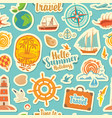 seamless pattern with travel stickers or magnets vector image