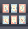 set of baby invitation cards vector image vector image