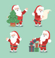 set of christmas santa claus merry vector image