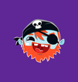 cartoon halloween pirate emoji character vector image vector image