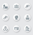 set of 9 transportation icons includes plastic vector image vector image