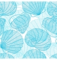 marine seamless pattern with stylized seashells vector image