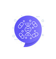 pills and dna line icon vector image vector image
