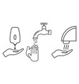set hand washing procedure isolated on white vector image vector image