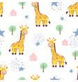 seamless pattern cute giraffe vector image vector image
