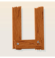 wooden letter u vector image vector image