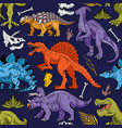 dinosaurs seamless pattern fashion design vector image