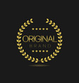 original brand laurel wreath golden label vector image