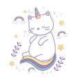 unicorn cat cartoon design vector image