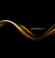 Golden flow on black background abstract shiny Vector Image