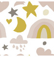 boho nursery seamless pattern with hand drawn flat vector image vector image