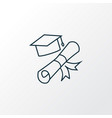 diploma icon line symbol premium quality isolated vector image