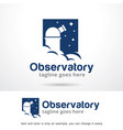 observatory logo template vector image vector image