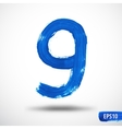 watercolor nine number grunge background vector image
