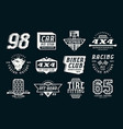 car races and service badges vector image
