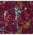 color music jazz band seamless pattern vector image