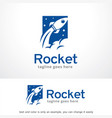 rocket logo template vector image vector image