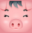 swine cute pig square cartoon character face vector image