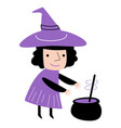 witch halloween cartoon characters vector image