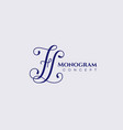 calligraphic monogram fl vector image vector image