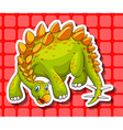 green dinosaur on red background vector image vector image