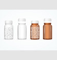 realistic 3d detailed glass medical bottle set vector image vector image