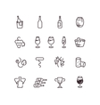 wine sommelier winery thin line icons vector image vector image