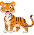 Cute tiger cartoon running Royalty Free Vector Image