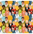crowd of people seamless pattern vector image