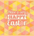 happy easter headline with geometric background vector image vector image