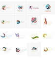set of abstract wavy elements circles swirls vector image
