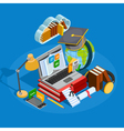 e-learning isometric concept vector image vector image