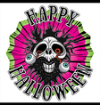 halloween horror zombie skull vector image