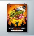 halloween zombie party flyer vector image vector image
