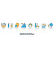 prevention concept with icons wash hands social vector image vector image