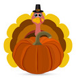 turkey pilgrimin on thanksgiving day vector image vector image
