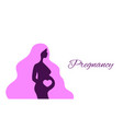 silhouette of pregnant woman in profile isolated vector image vector image