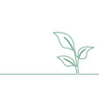single continuous line art growing sprout vector image
