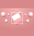 coral color laptop mockup with perspective vector image vector image