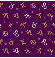 horoscope symbols seamless pattern with hand vector image