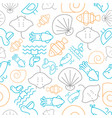 seamless pattern outline under the sea summer vector image