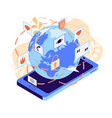 social media isometric concept vector image vector image