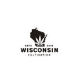 us wisconsin map cbd cannabis leaf vintage logo vector image vector image